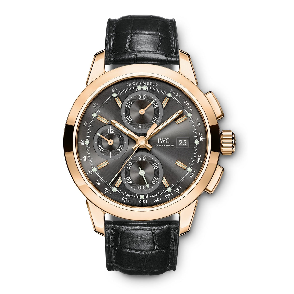 IWC Men's IW380803 Ingenieur Chronograph Black Leather Watch