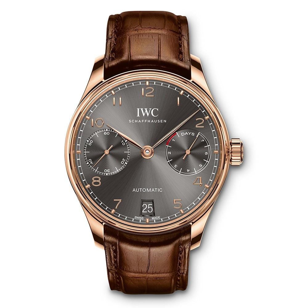 IWC Men&#39;s IW500702 Portugieser Brown Leather Watch