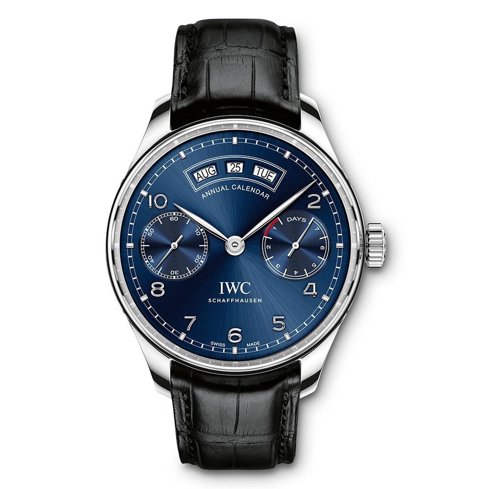 IWC Men's IW503502 Portugieser Annual Calendar Black Leather Watch