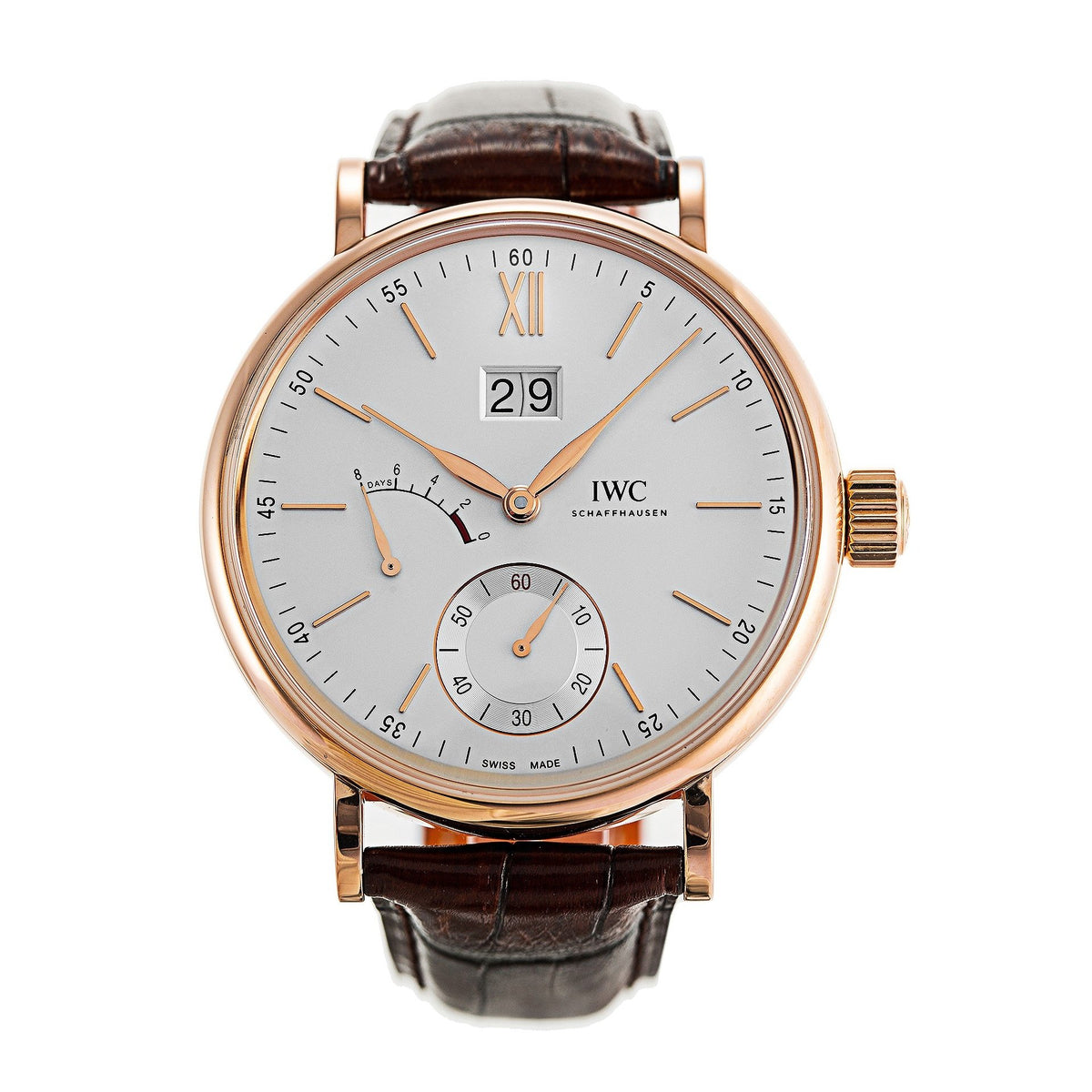 IWC Men's IW516102 Portofino Brown Leather Watch