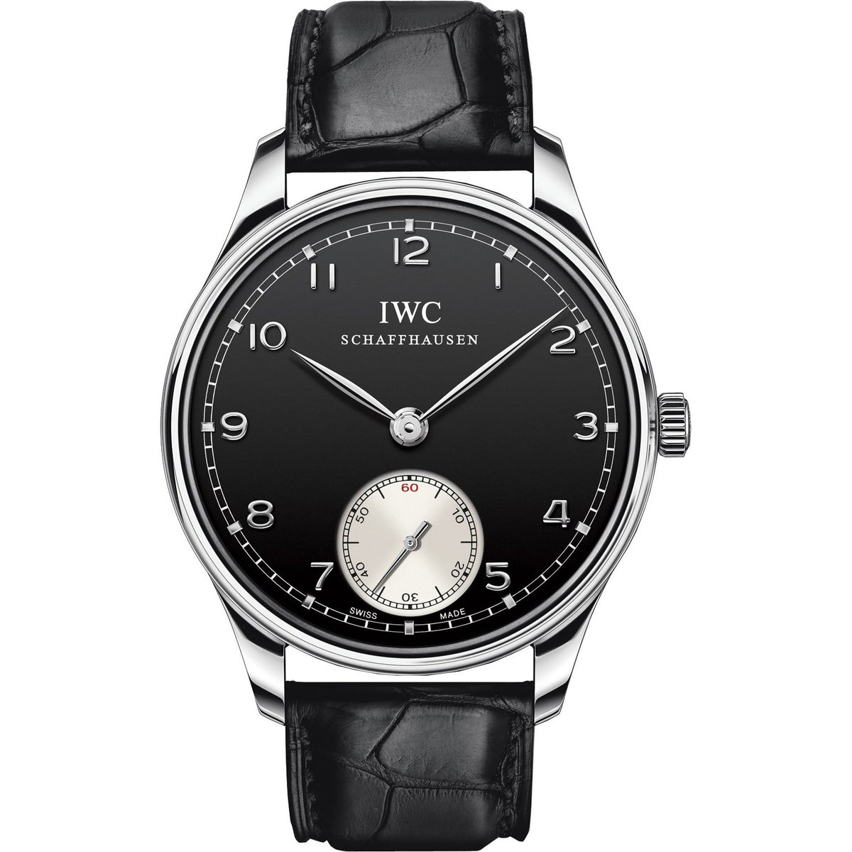 IWC Men&#39;s IW545404 Portuguese Black Leather Watch