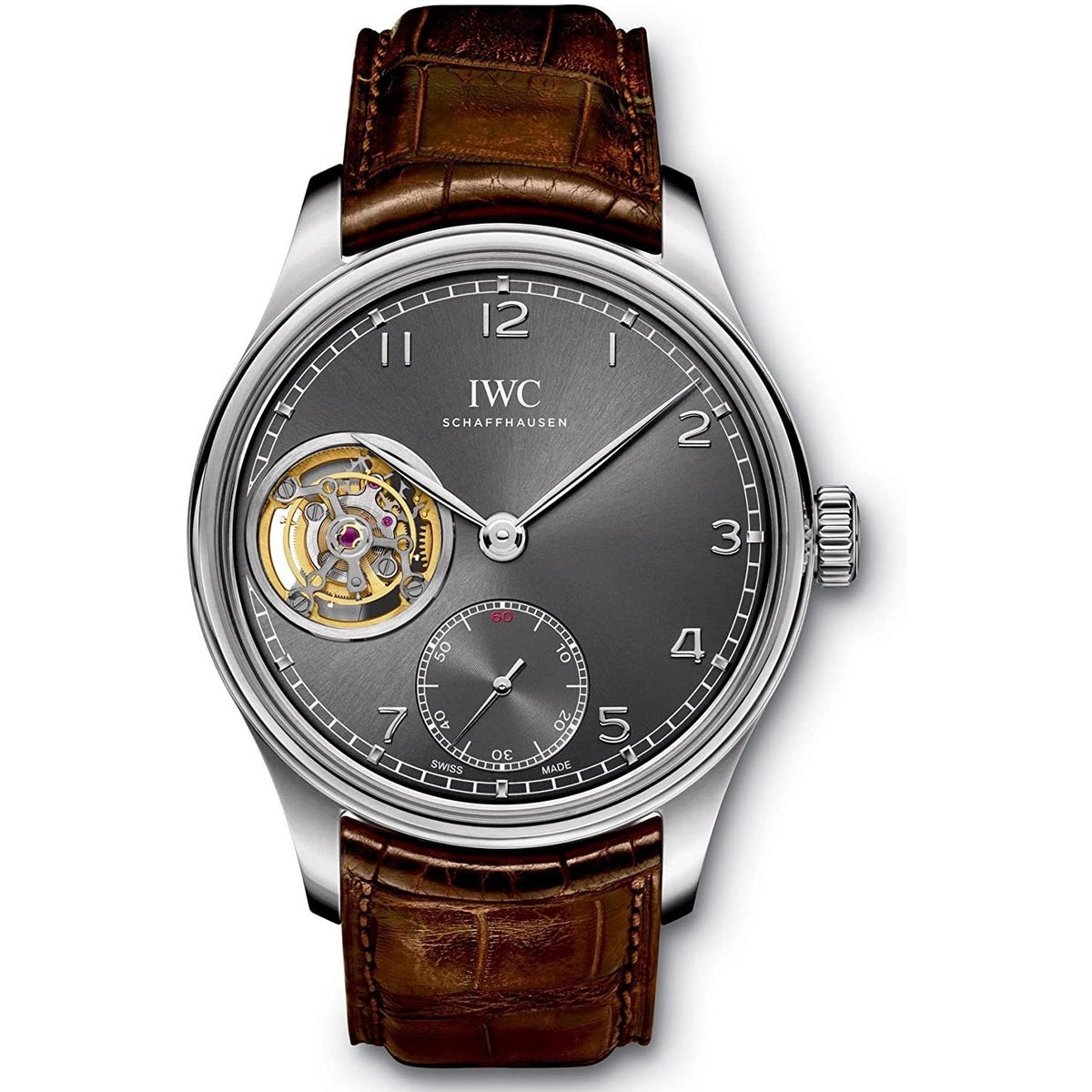 IWC Men&#39;s IW546301 Portugieser Brown Leather Watch