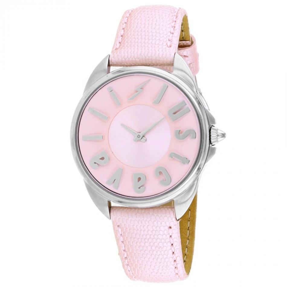Just Cavalli Women&#39;s JC1L008L0035 Logo Pink Leather Watch