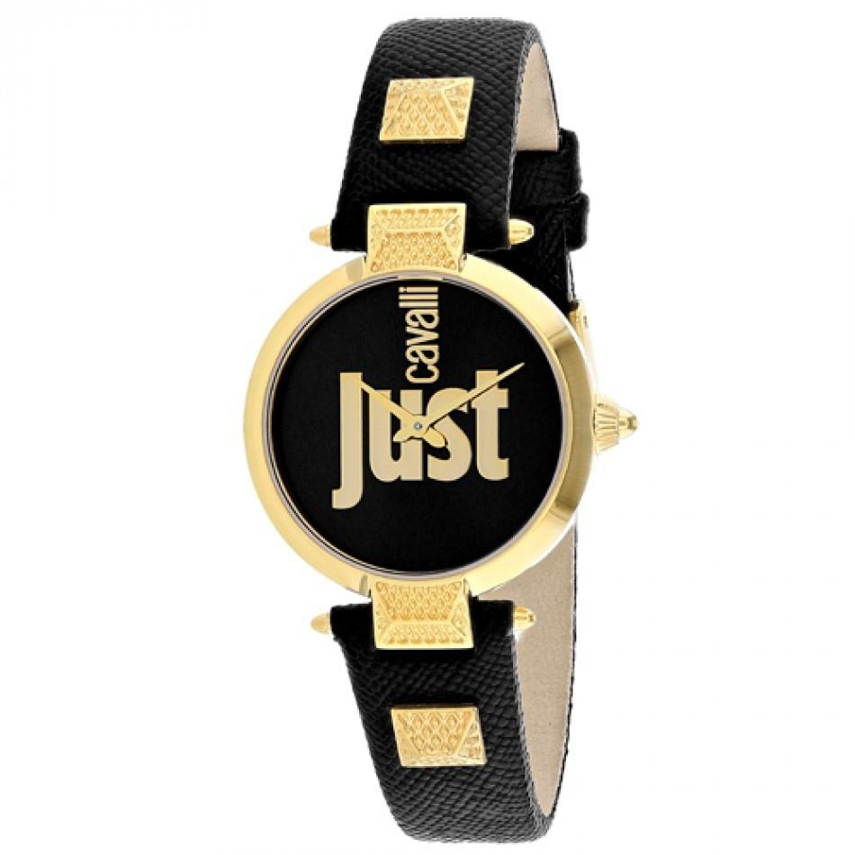 Just Cavalli Women&#39;s JC1L076L0025 Just Mio Black Leather Watch