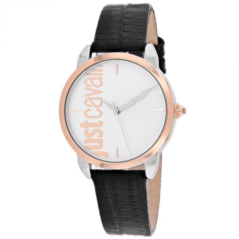 Just Cavalli Women&#39;s JC1L079L0035 Tenue Black Leather Watch