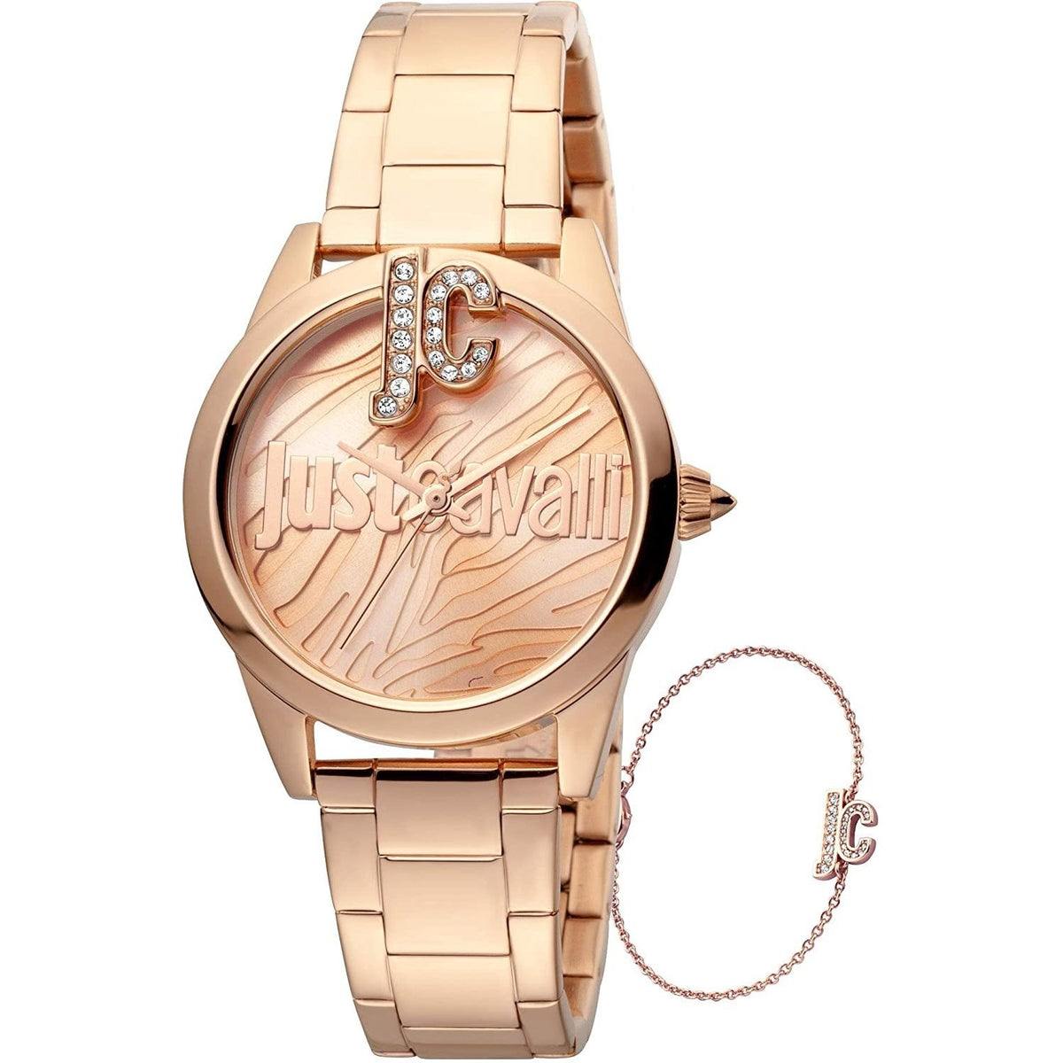 Just Cavalli Women&#39;s JC1L099M0075 Just Trama Rose Gold-Tone Stainless Steel Watch