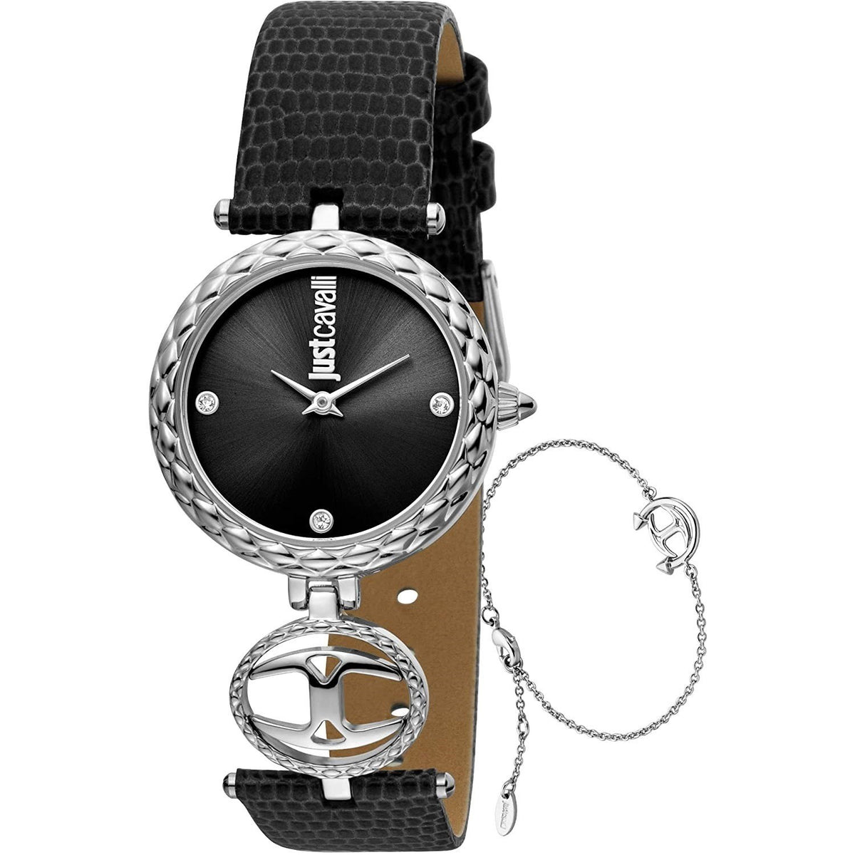 Just Cavalli Women's JC1L103L0015 JC Mini Black Leather Watch