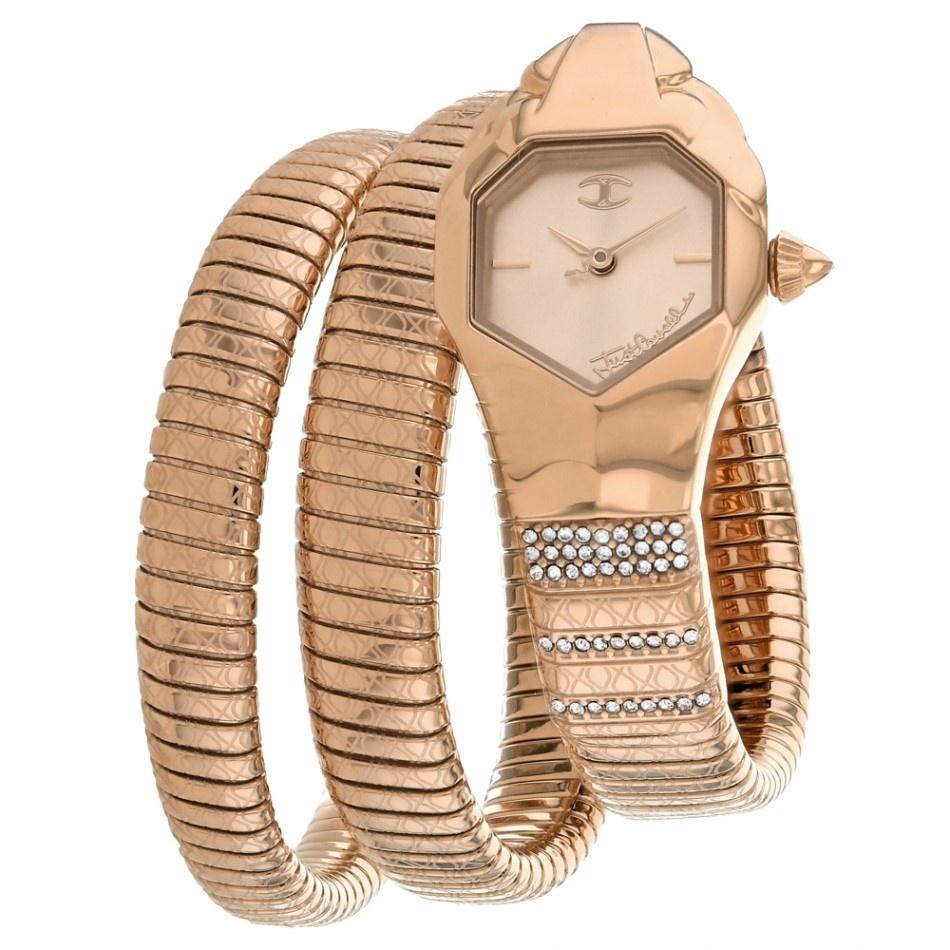 Just Cavalli Women&#39;s JC1L112M0035 Glam Snake Rose Gold-Tone Stainless Steel Watch