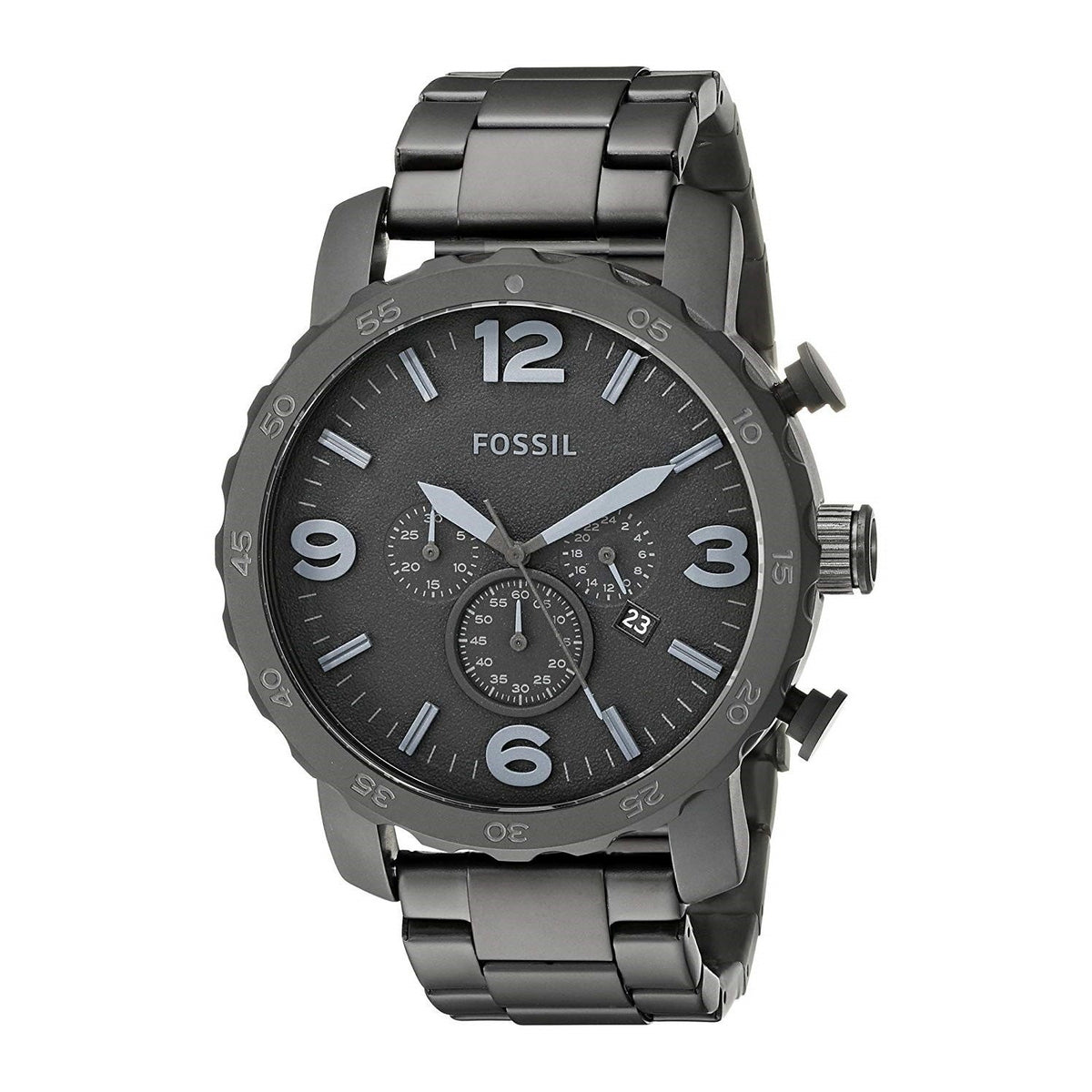 Fossil Men's JR1401 Nate Chronograph Black Stainless Steel Watch