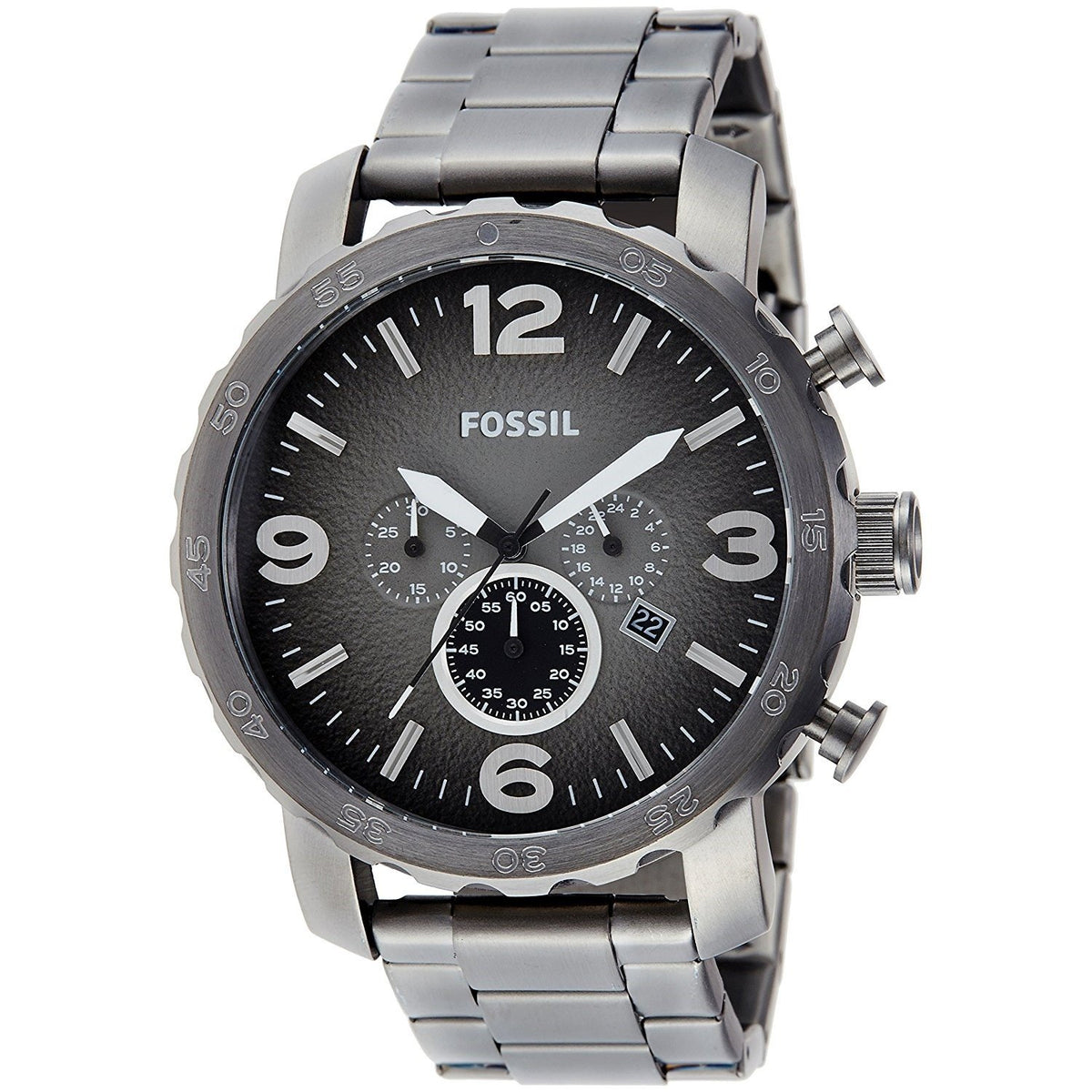 Fossil Men's JR1437 Nate Chronograph Black Stainless Steel Watch
