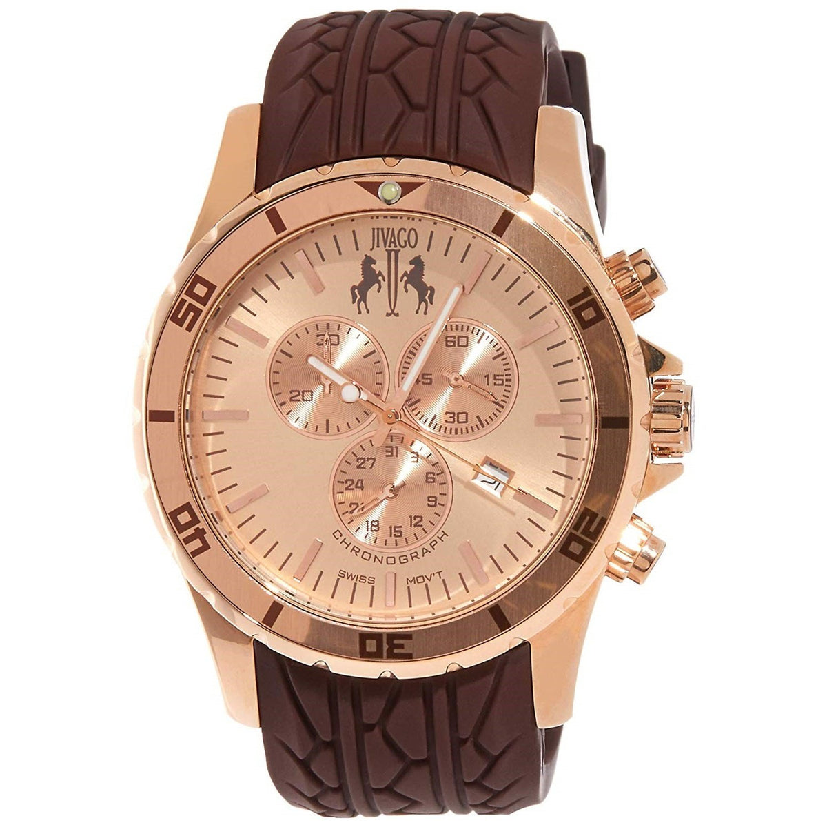 Jivago Men&#39;s JV0122 Ultimate Chronograph Brown Silicone Watch