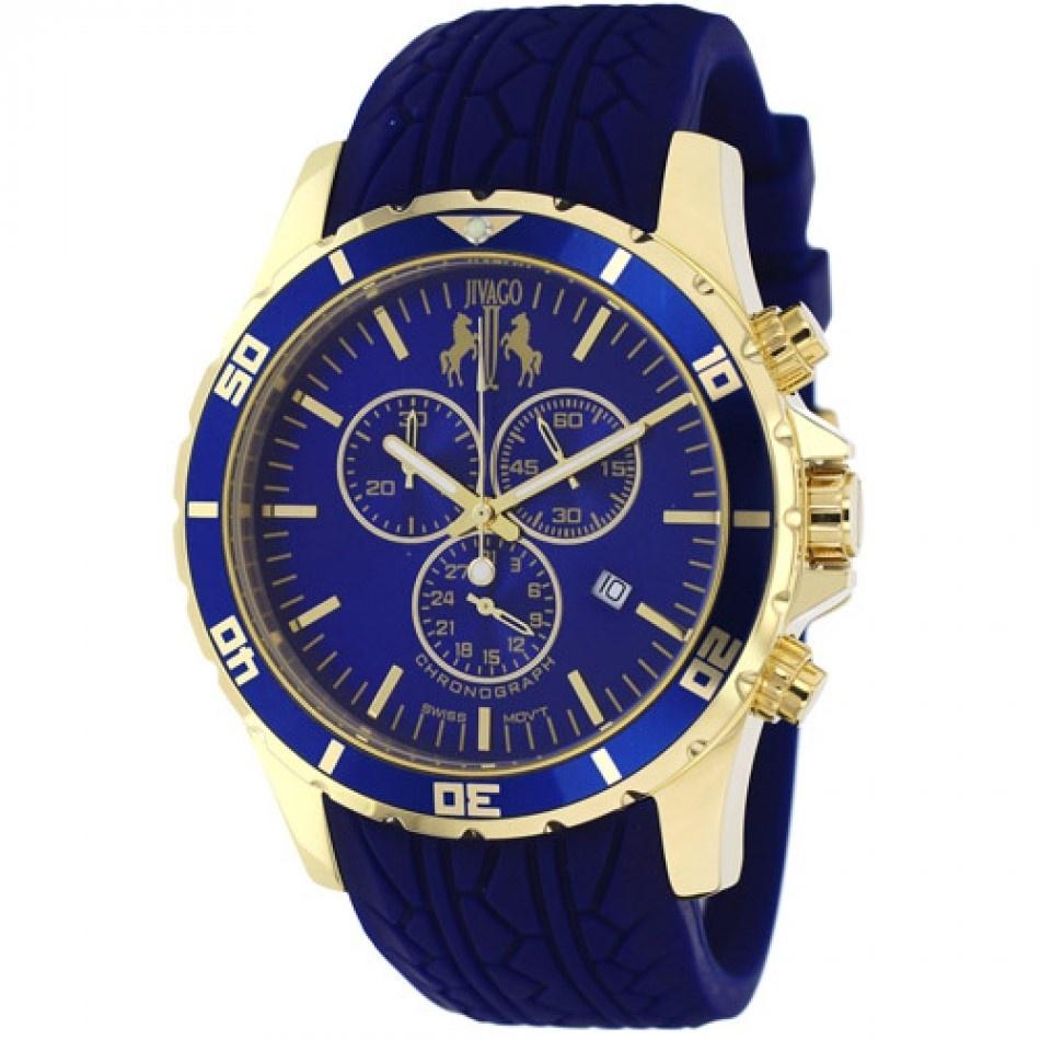 Jivago Men&#39;s JV0123 Ultimate Chronograph Blue Silicone Watch