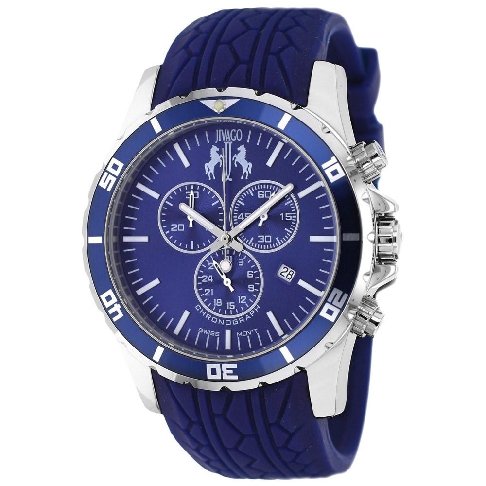 Jivago Men&#39;s JV0125 Ultimate Chronograph Blue Silicone Watch
