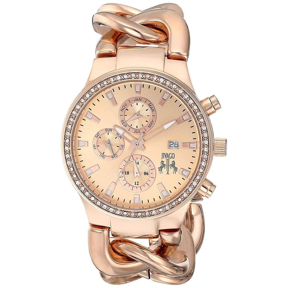 Jivago Women's JV1227 Lev Rose Gold-Tone Stainless Steel Watch