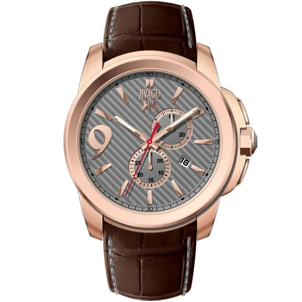Jivago Men&#39;s JV1512 Gliese Brown Leather Watch