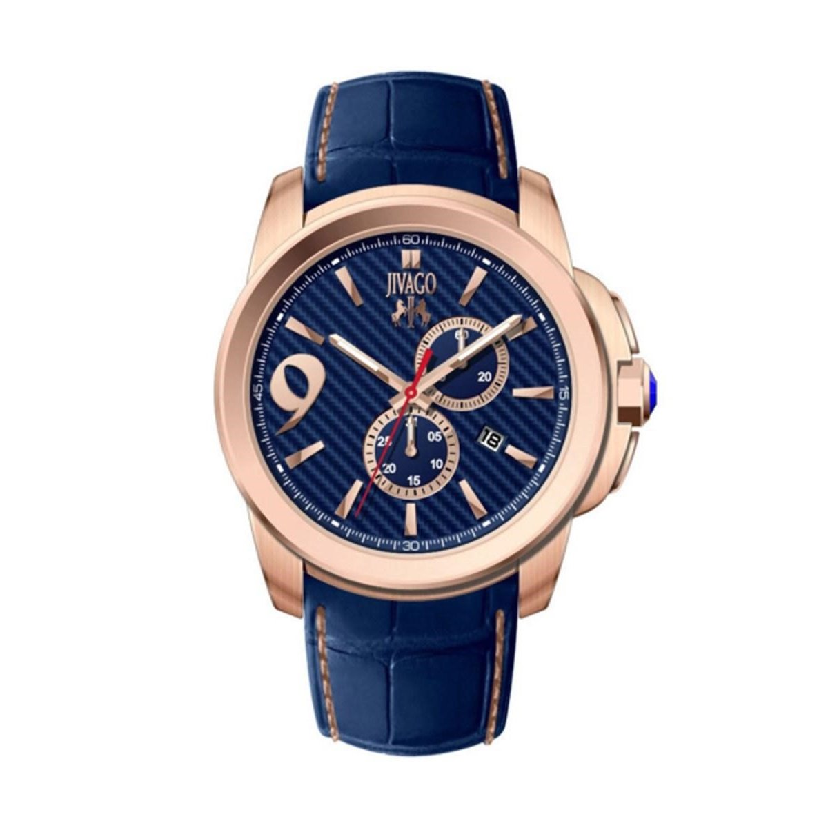 Jivago Men&#39;s JV1513 Gliese Blue Leather Watch