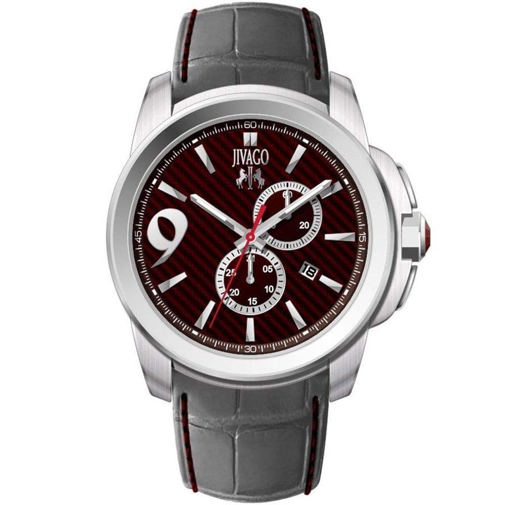 Jivago Men&#39;s JV1516 Gliese Grey Leather Watch
