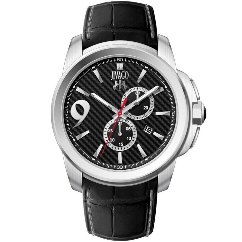 Jivago Men&#39;s JV1517 Gliese Black Leather Watch
