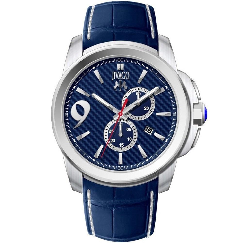 Jivago Men&#39;s JV1518 Gliese Blue Leather Watch