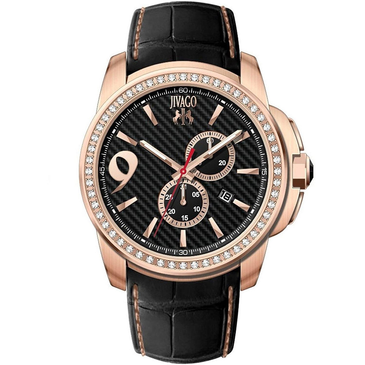 Jivago Men's JV1530 Gliese Black Leather Watch