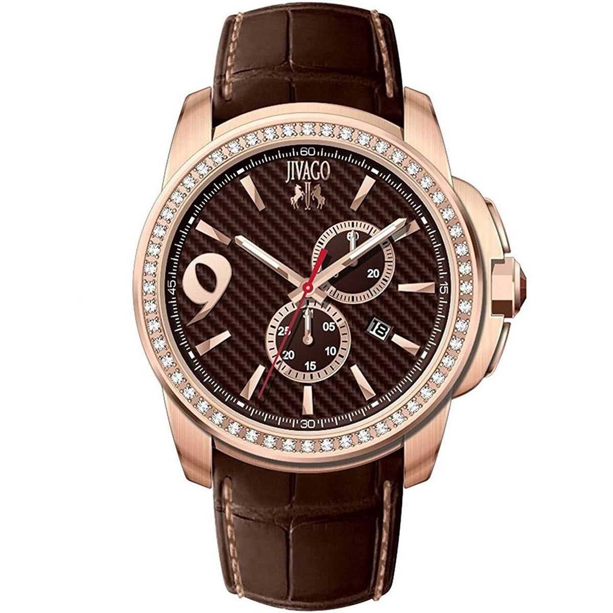 Jivago Men&#39;s JV1531 Gliese Brown Leather Watch
