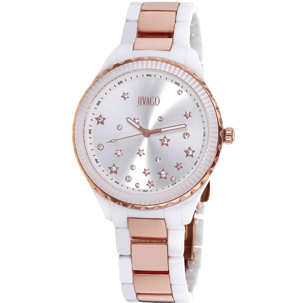Jivago Women's JV2414 Sky Crystal Two-Tone Ceramic Watch