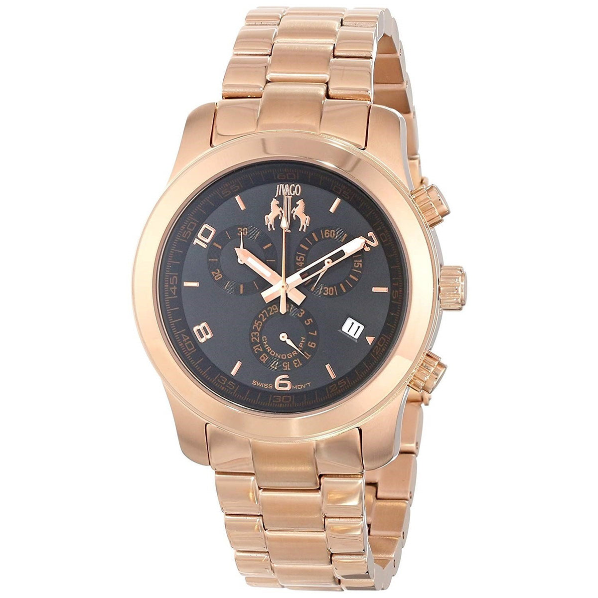 Jivago Women's JV5224 Infinity Chronograph Rose Gold-Tone Stainless Steel Watch