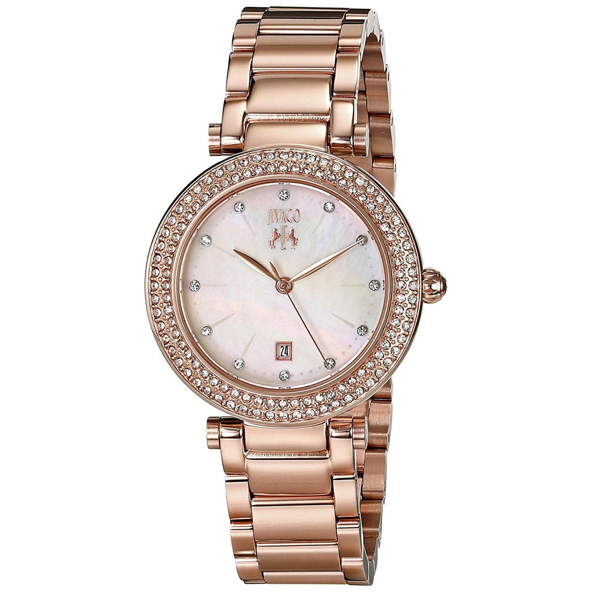 Jivago Women's JV5312 Parure Crystal Rose Gold-Tone Stainless Steel Watch