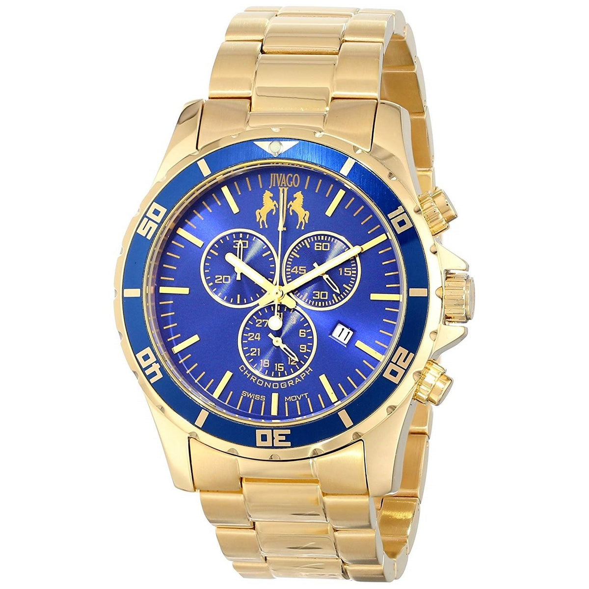 Jivago Men&#39;s JV6125 Ultimate Chronograph Gold-Tone Stainless Steel Watch