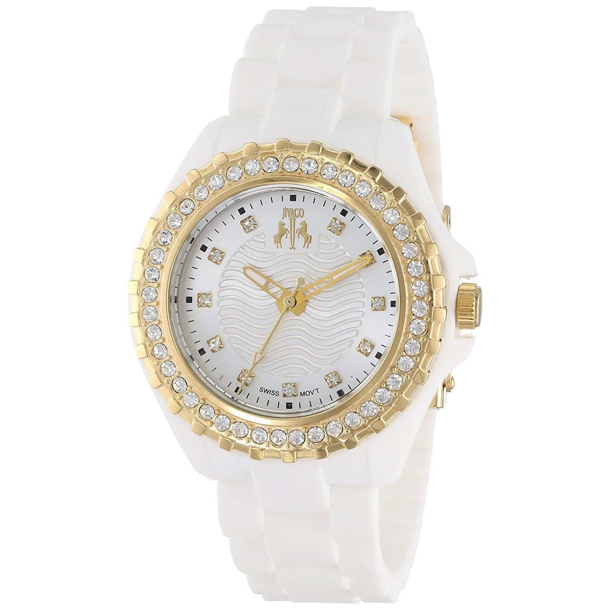 Jivago Women's JV8214 Cherie Crystal White Silicone Watch