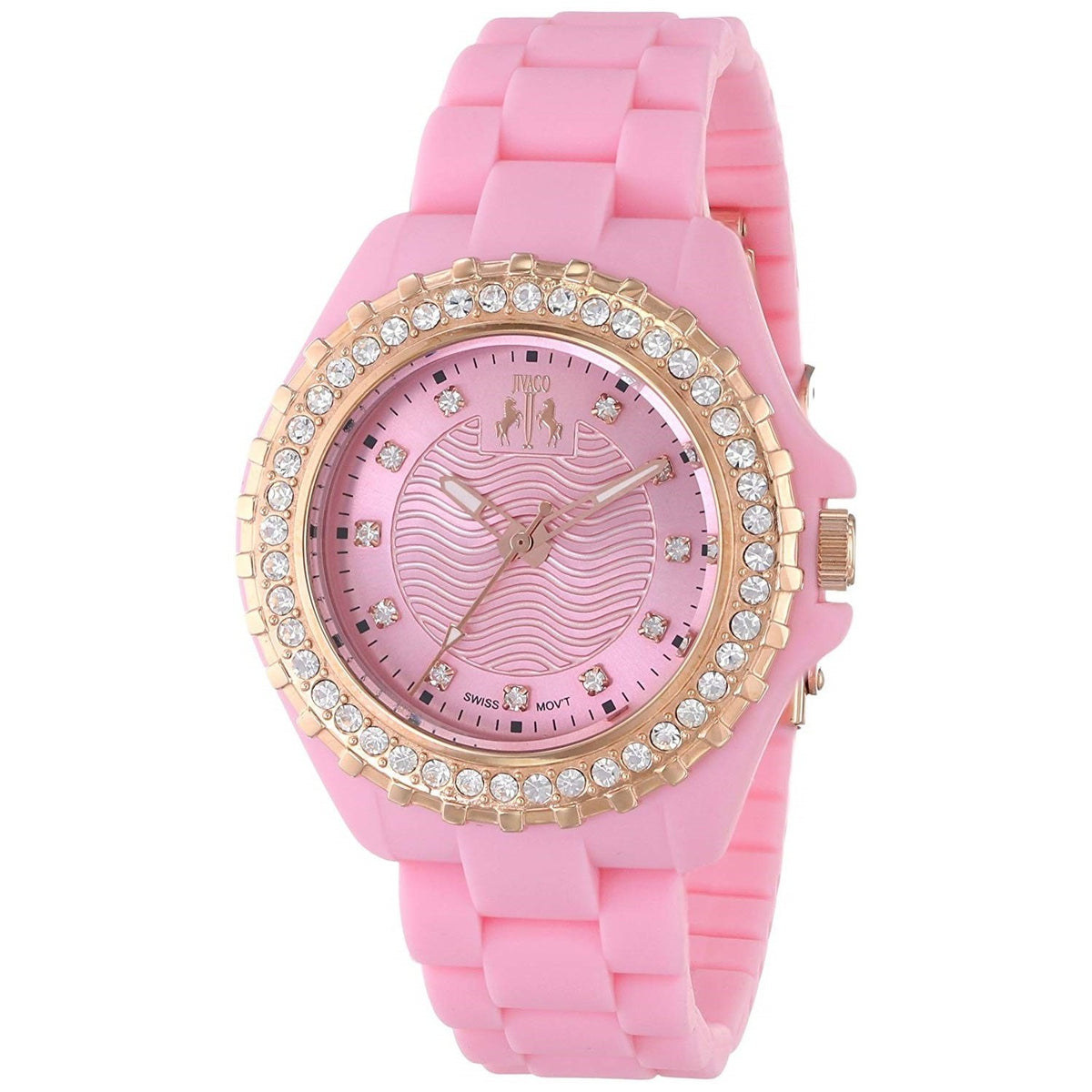 Jivago Women&#39;s JV8216 Cherie Crystal Pink Silicone Watch
