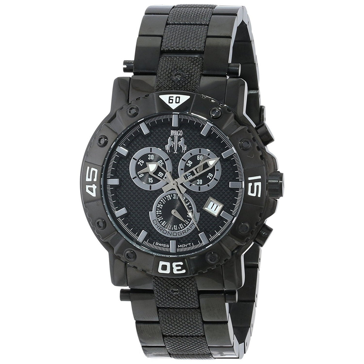 Jivago Men's JV9121 Titan Chronograph Black Stainless Steel Watch