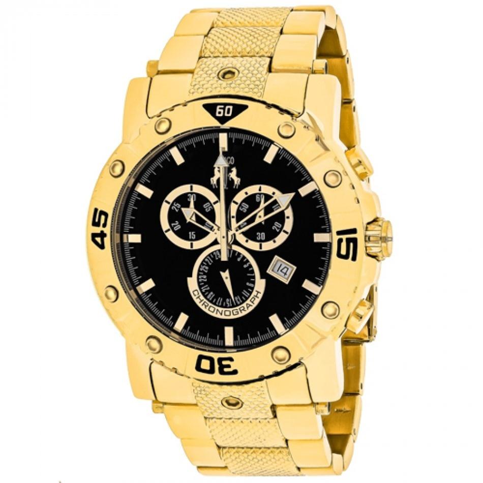 Jivago Men&#39;s JV9124XL Titan Chronograph Gold-Tone Stainless Steel Watch