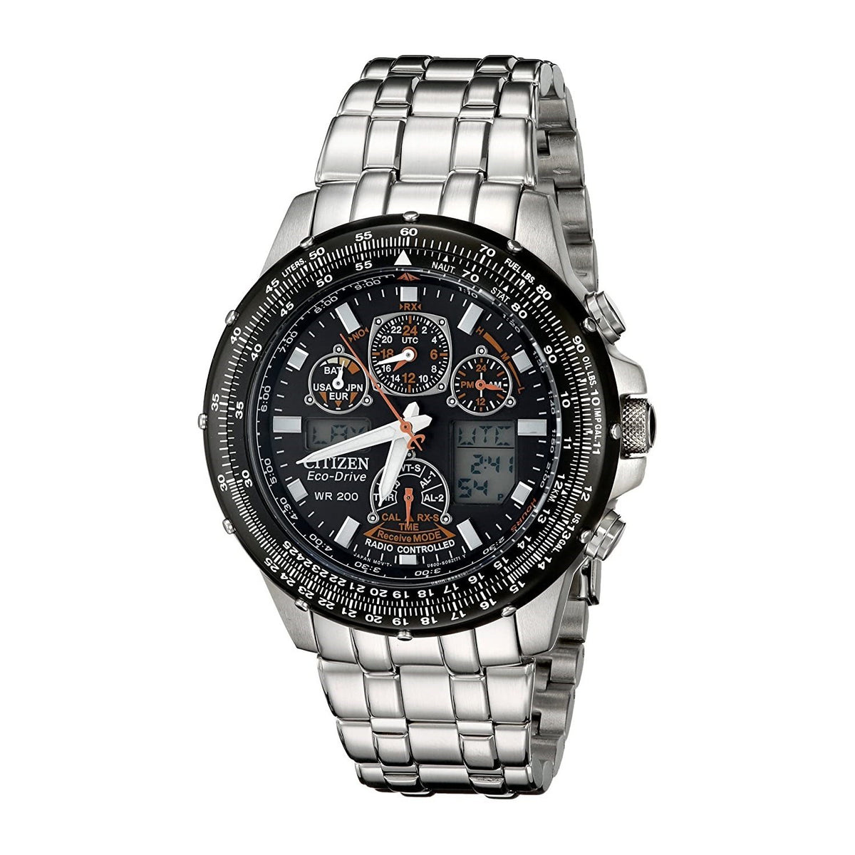 Citizen Men's JY0000-53E Skyhawk A-T Exo-Drive Analog-Digital Chronograph Stainless Steel Watch