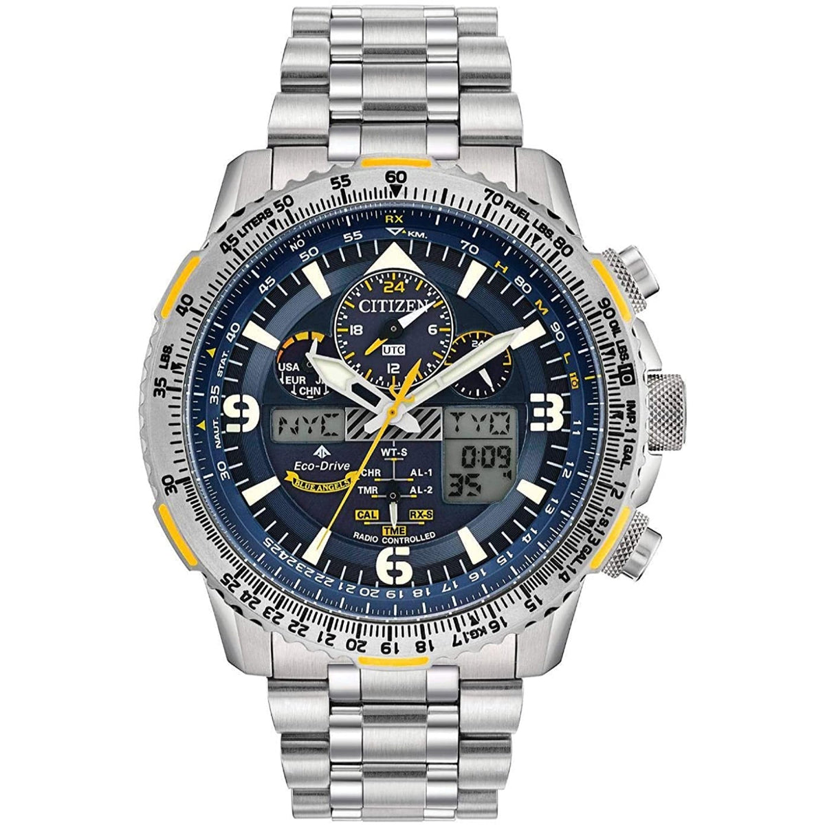 Citizen Men&#39;s JY8101-52L Promaster Skyhawk A-T Blue Angels Chronograph Titanium Watch