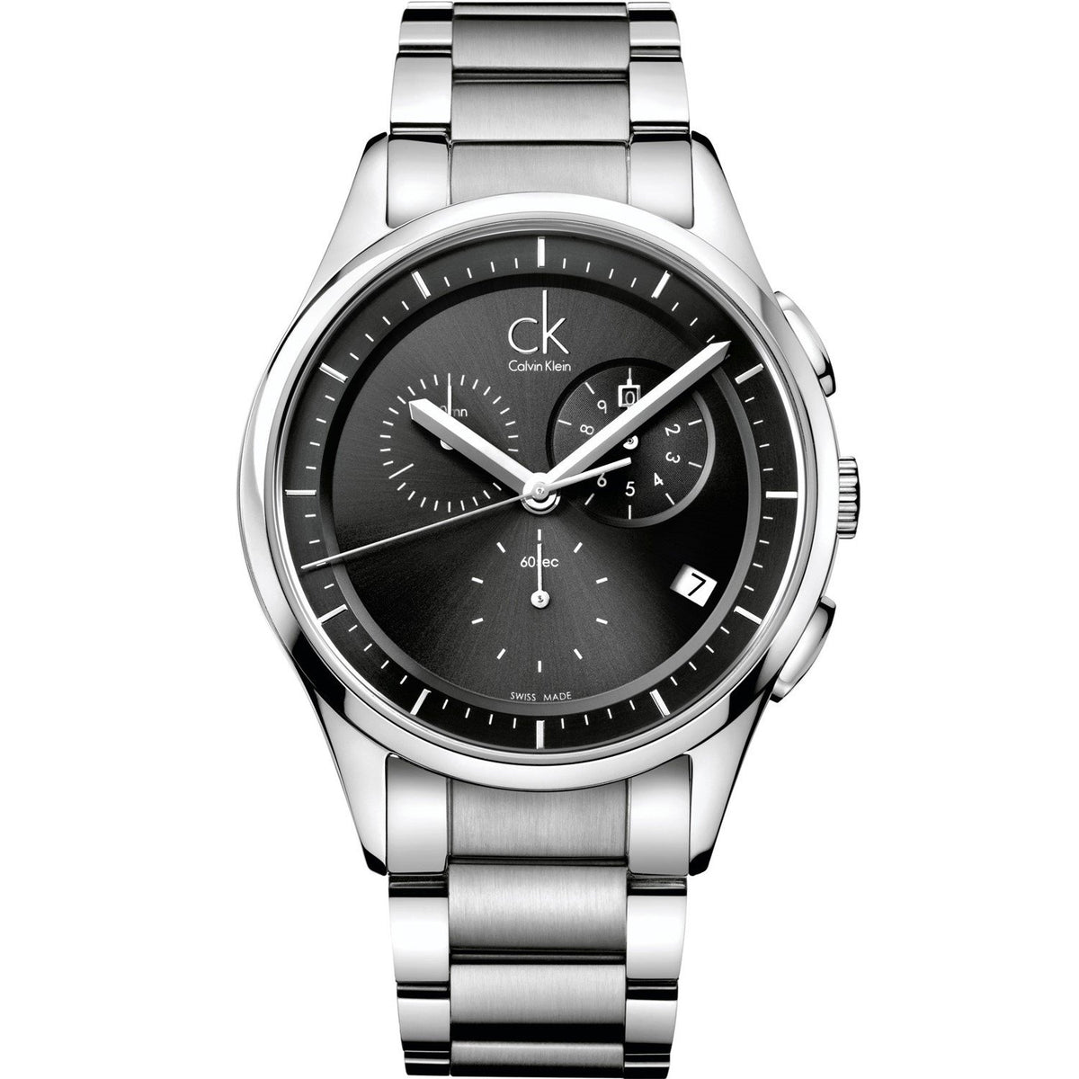 Calvin Klein Men&#39;s K2A27107 Basic Chronograph Automatic Black Stainless Steel Watch