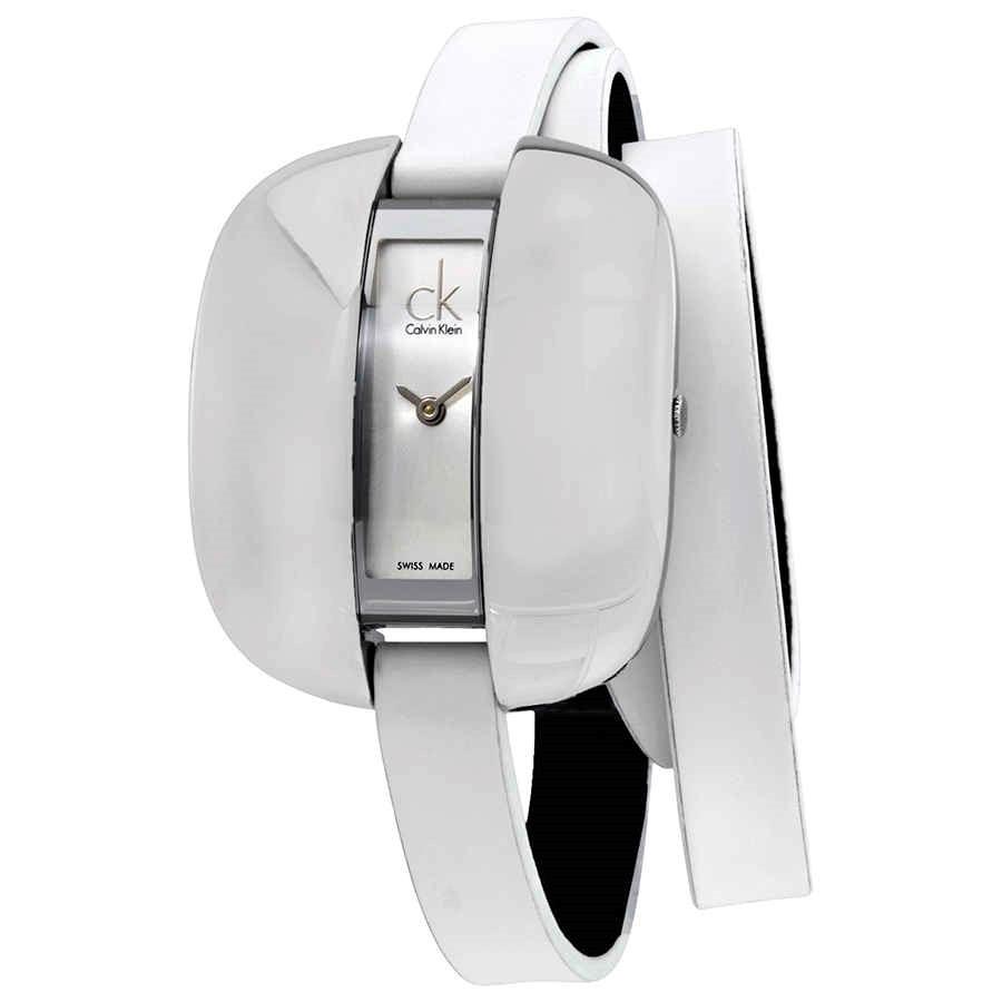 Calvin Klein Women's K2E23120 Treasure White Leather Watch