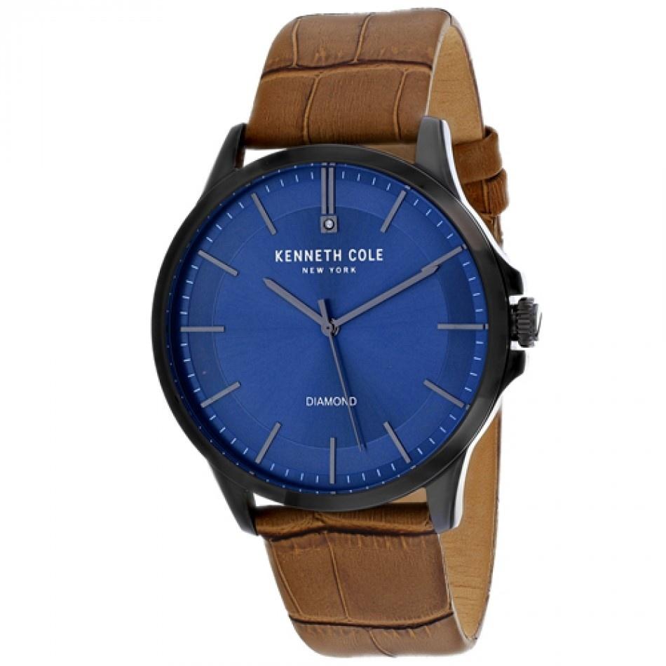 Kenneth Cole Men's KC50208003 Classic Crystal Brown Leather Watch