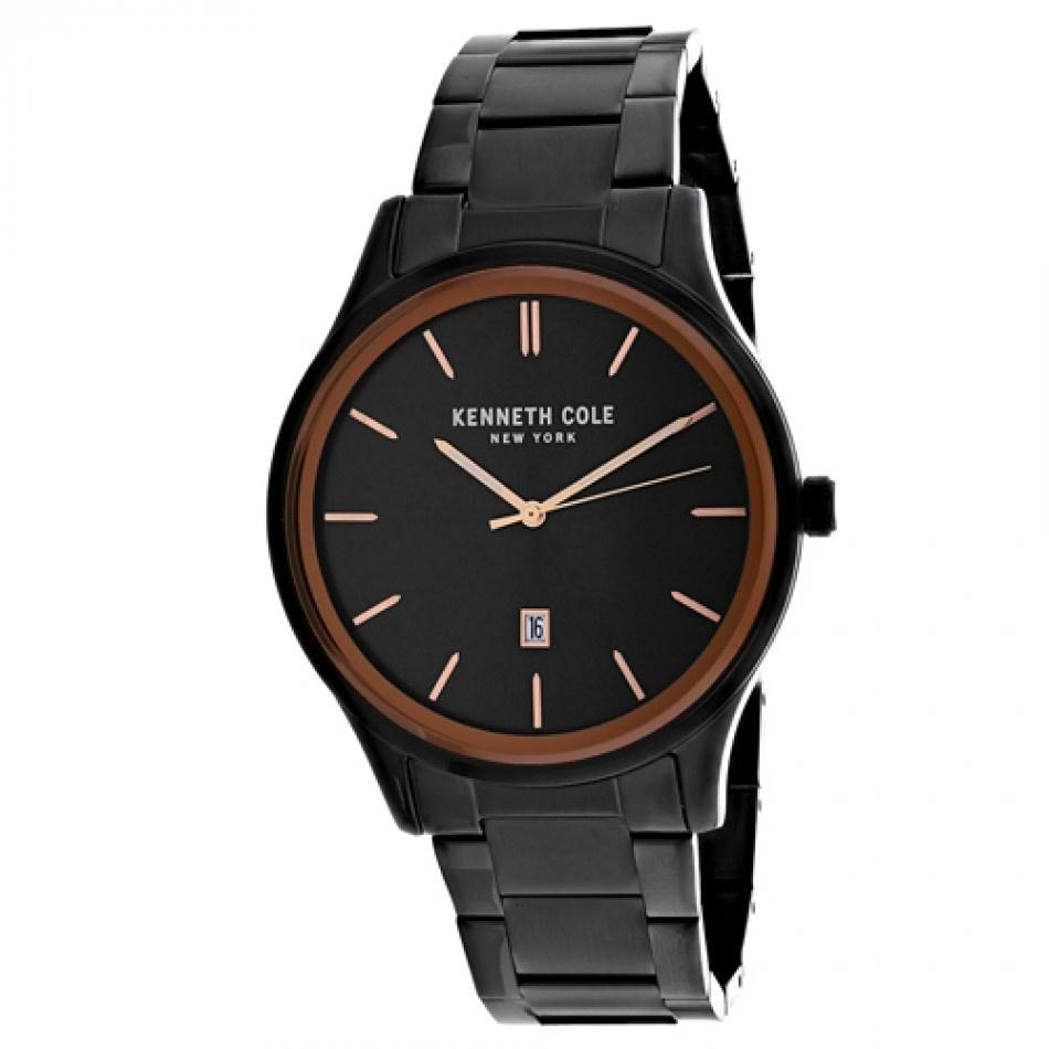 Kenneth Cole Men's KC50499001 3-Hand Black Stainless Steel Watch