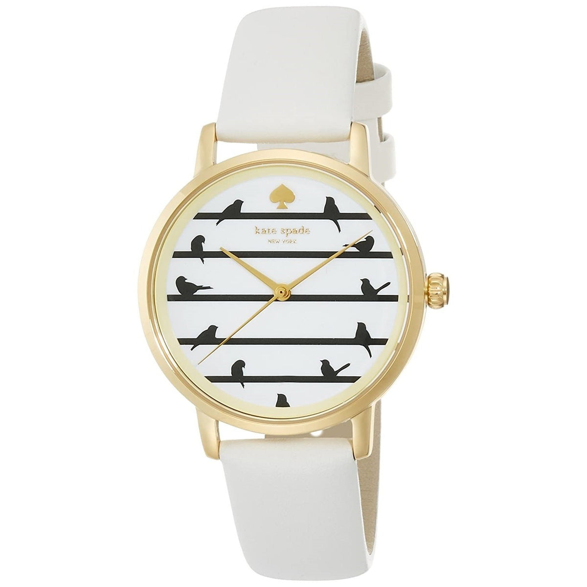 Kate Spade Women's KSW1043 Metro Little Birds White Leather Watch