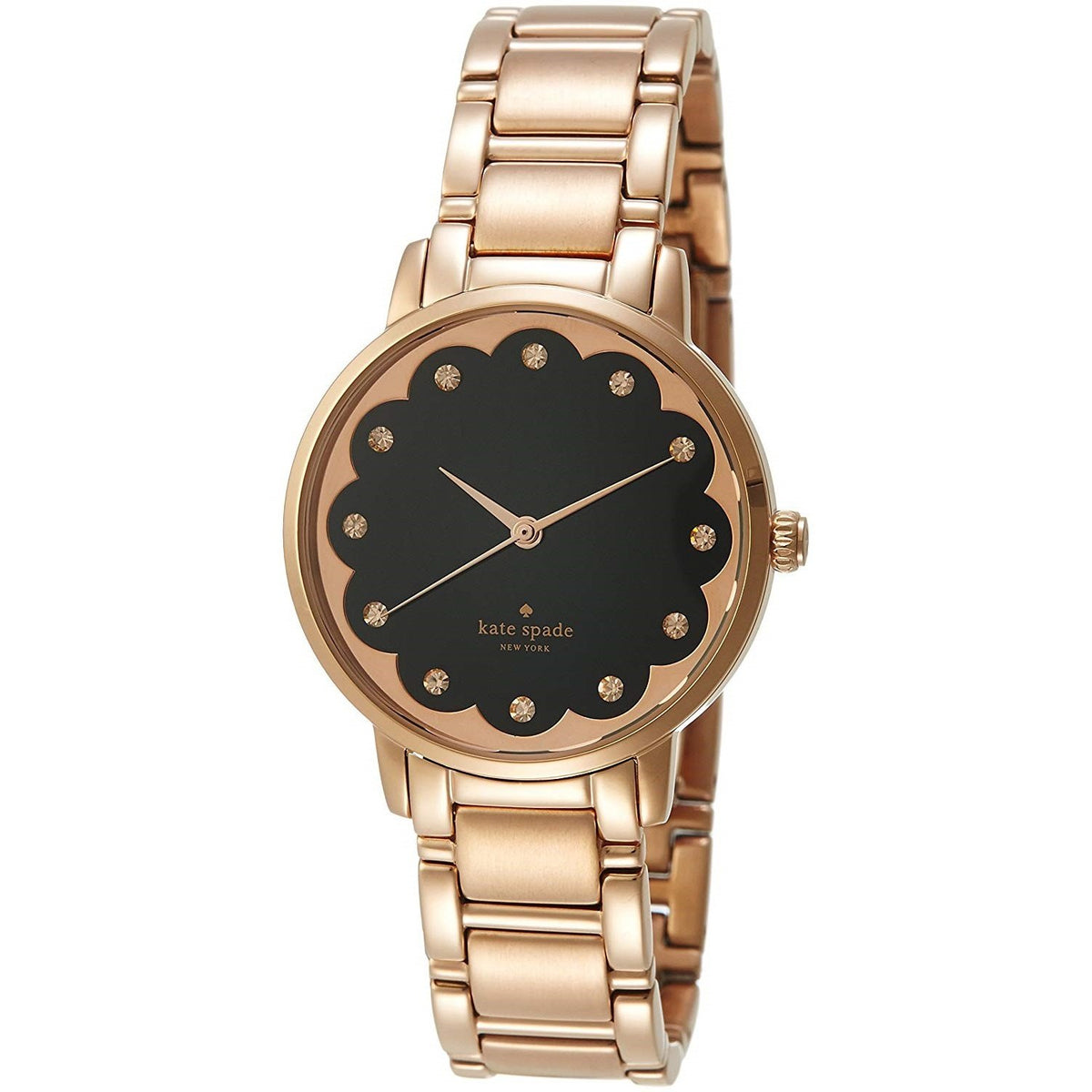 Kate Spade Women's KSW1044 Scallop Metro Crystal Rose-Tone Stainless Steel Watch