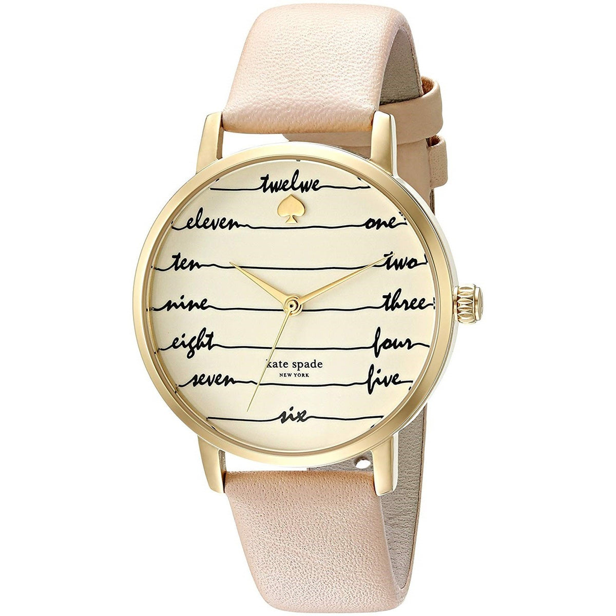 Kate Spade Women's KSW1059 Metro Calligraphic Brown Leather Watch