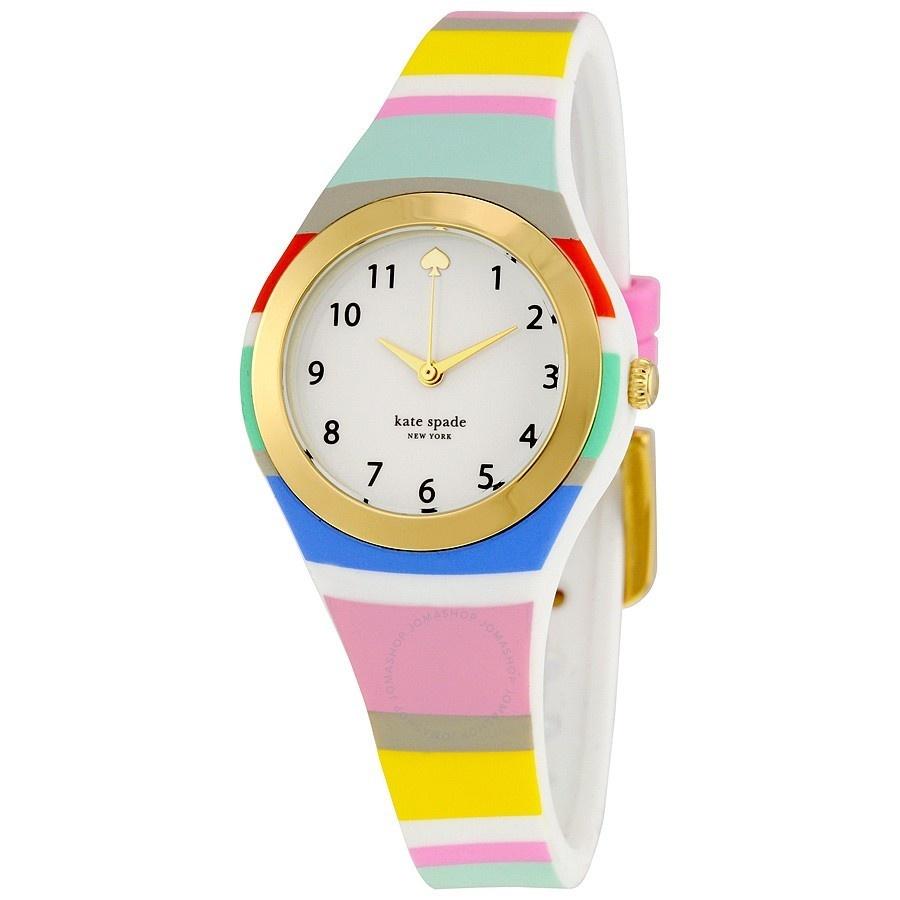 Kate Spade Women's KSW1076 Rumsey Rainbow Striped Silicone Watch