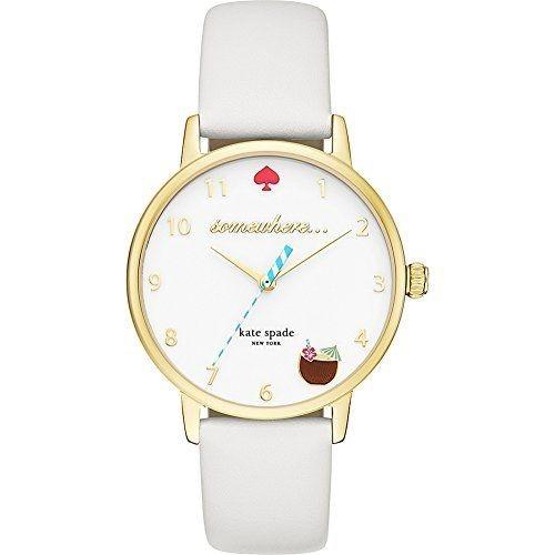 Kate Spade Women's KSW1105 Metro Somewhere White Leather Watch