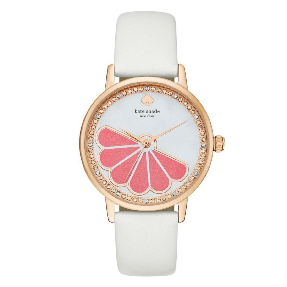 Kate Spade Women's KSW1121 Metro Crystal White Leather Watch