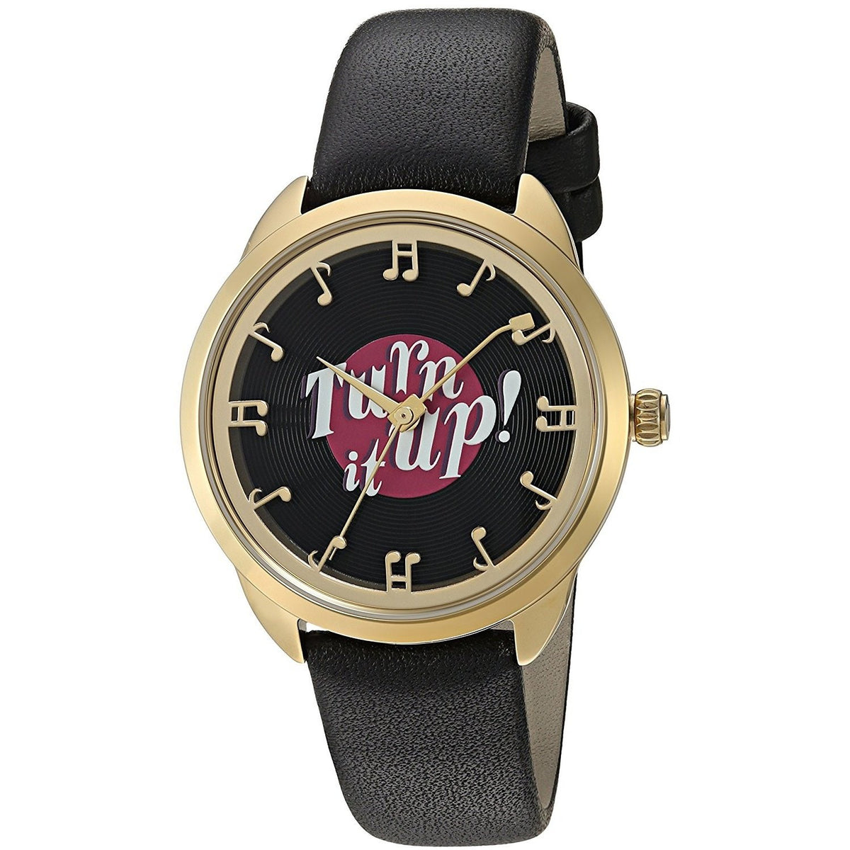 Kate Spade Women's KSW1148 Crosstown Turn it Up Black Leather Watch