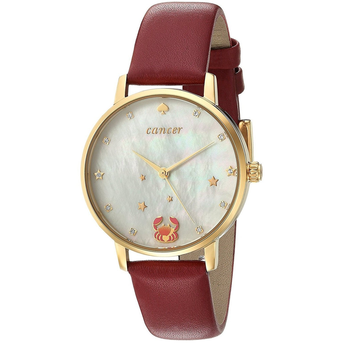 Kate Spade Women's KSW1191 Metro Crystal Red Leather Watch