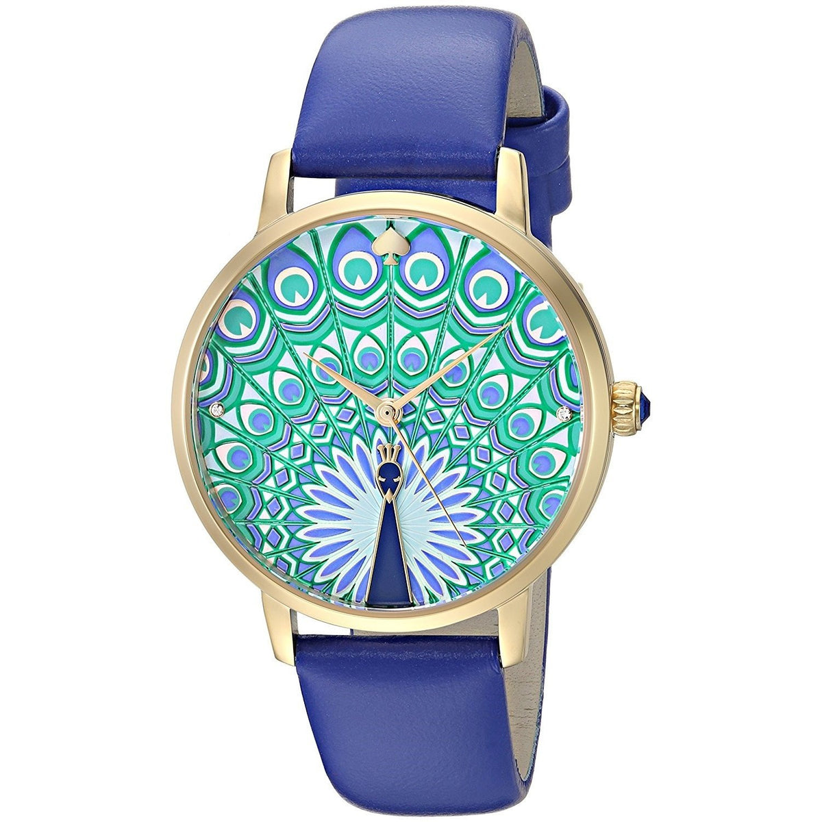 Kate Spade Women's KSW1285 Metro Peacock Crystal Blue Leather Watch