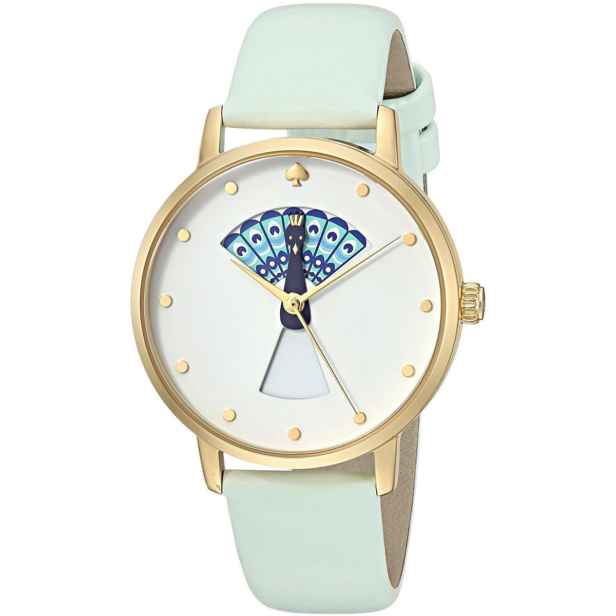 Kate Spade Women's KSW1286 Splash Peacock Crystal Mint Leather Watch