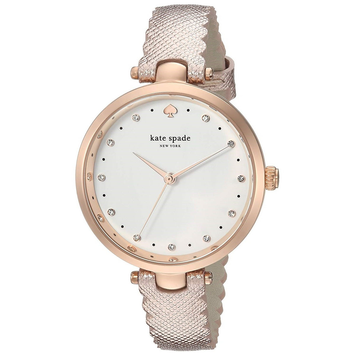 Kate Spade Women's KSW1402 Holland Crystal Rose-Tone Leather Watch
